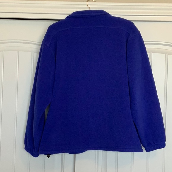 LL BEAN Polar Fleece Quarter Zip Jacket Large Pullover Coat 1/4 Blue Polartec - Picture 4 of 10